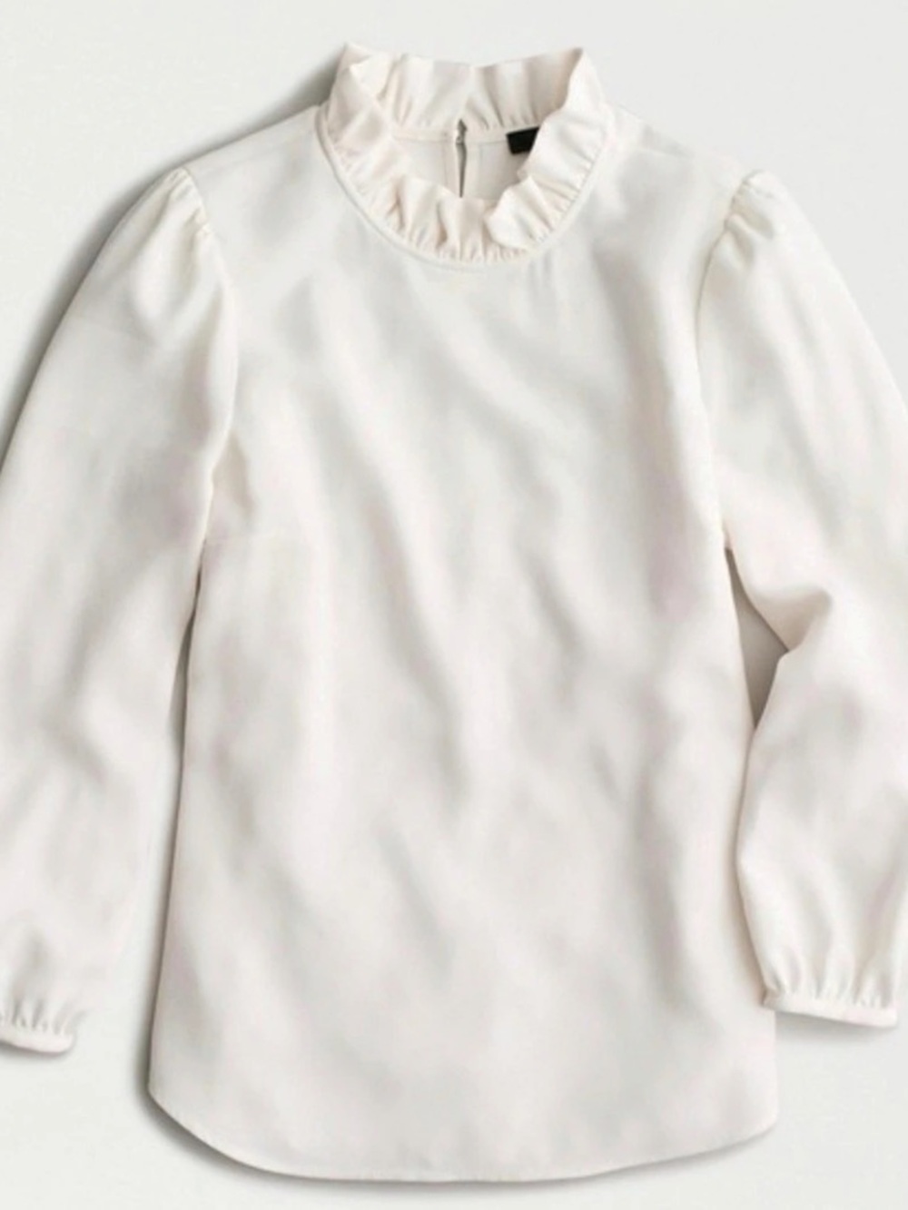 J. Crew Jules Ruffle-Collar Shirt Ruffle Blouse White Medium